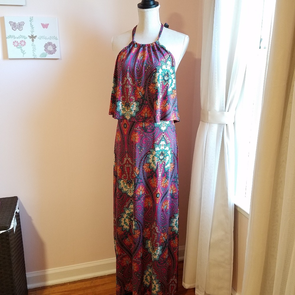NWT! "Veronica M" Halter Maxi